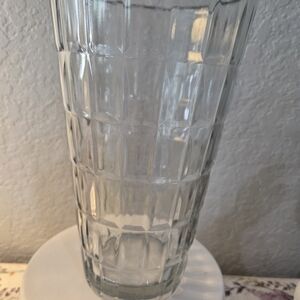 Faceted Clear Glass Vase by